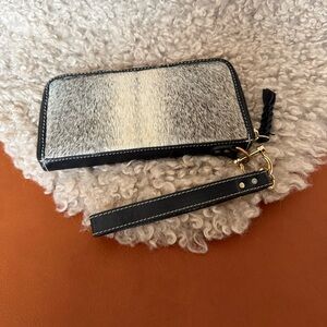 Black and Cream cow hair hide Wallet